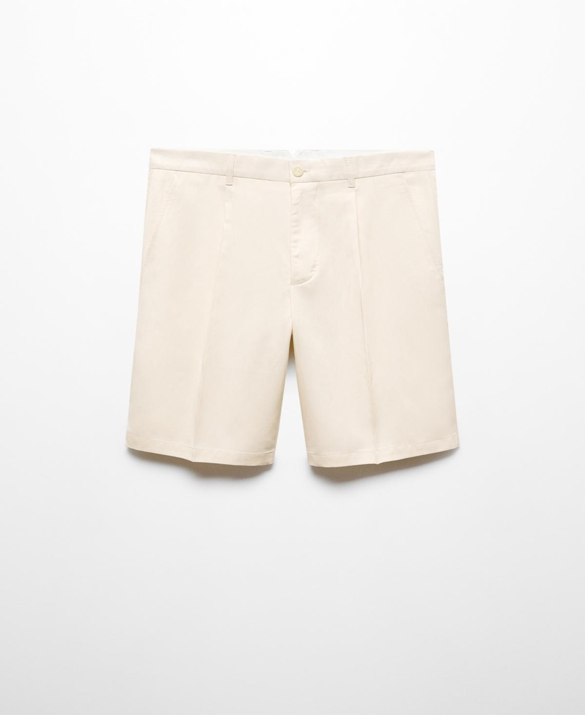 Mango Mens Linen-Blend Darts Detail Bermuda Shorts Product Image