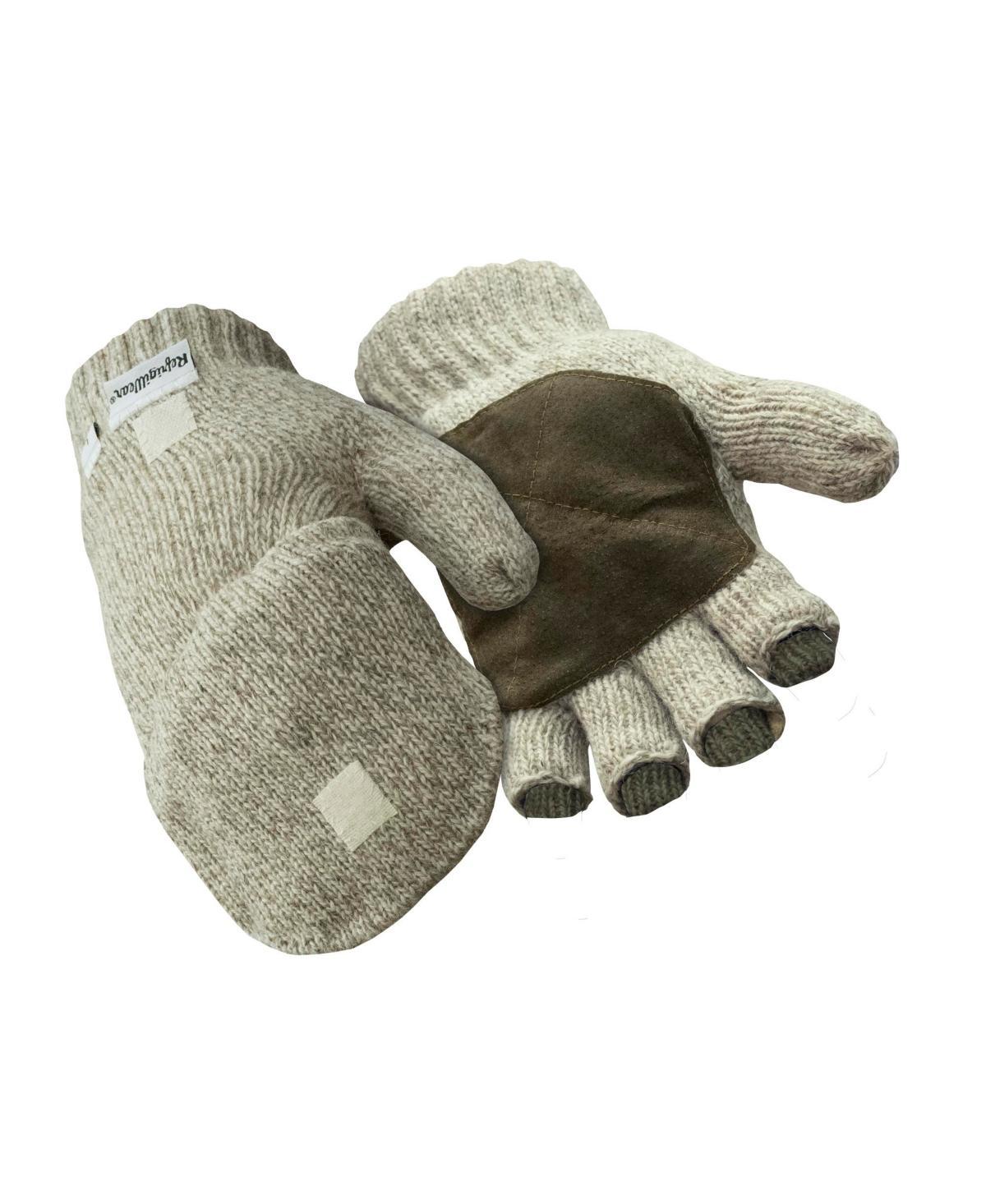 RefrigiWear Mens Insulated Ragg Wool Convertible Mitten Fingerless Gloves Product Image