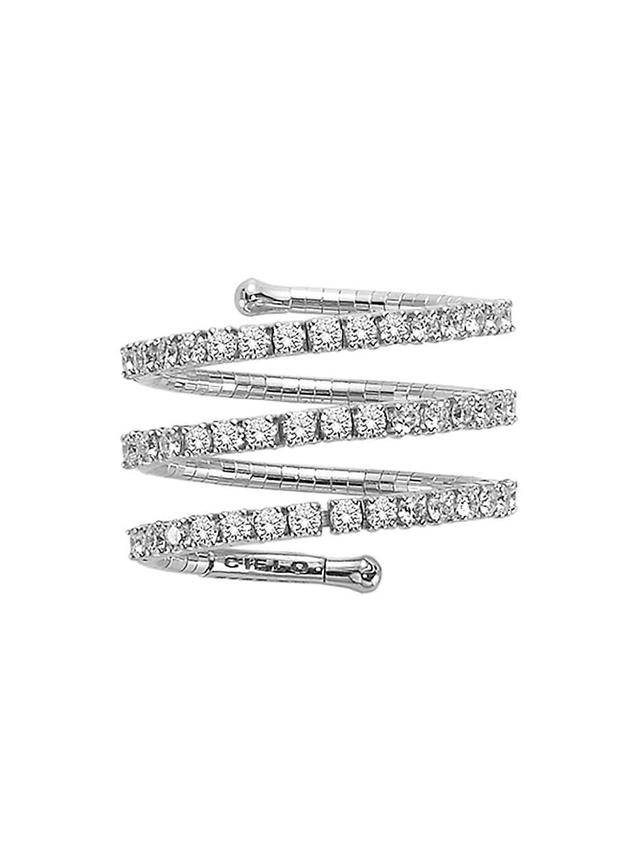 Womens Rugiada Tennis 18K White Gold, Titanium, & Diamond Wrap Ring Product Image