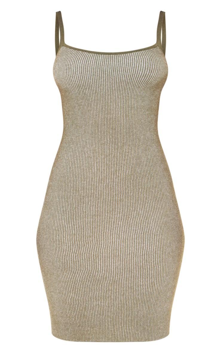 Petite Olive Contrast Knit Mini Dress Product Image