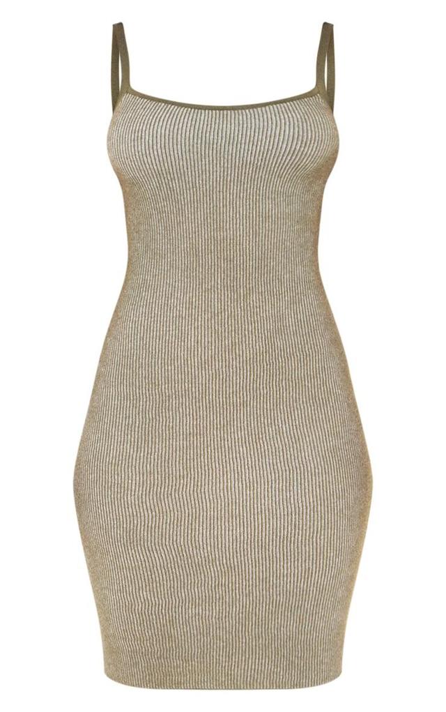 Petite Olive Contrast Knit Mini Dress Product Image