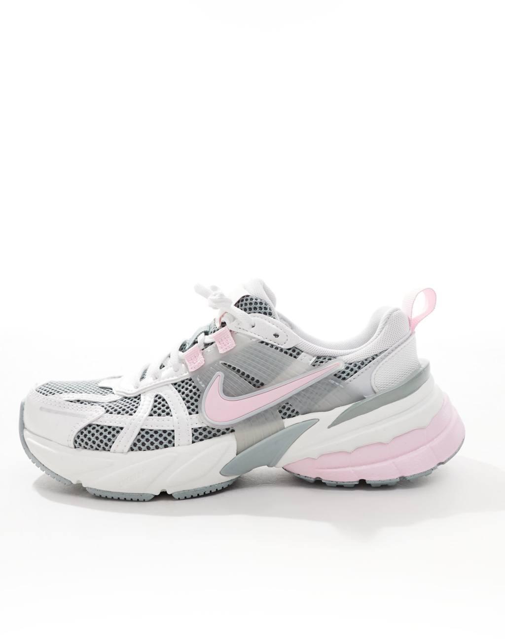 Nike V2K Run sneakers in white and pink Product Image