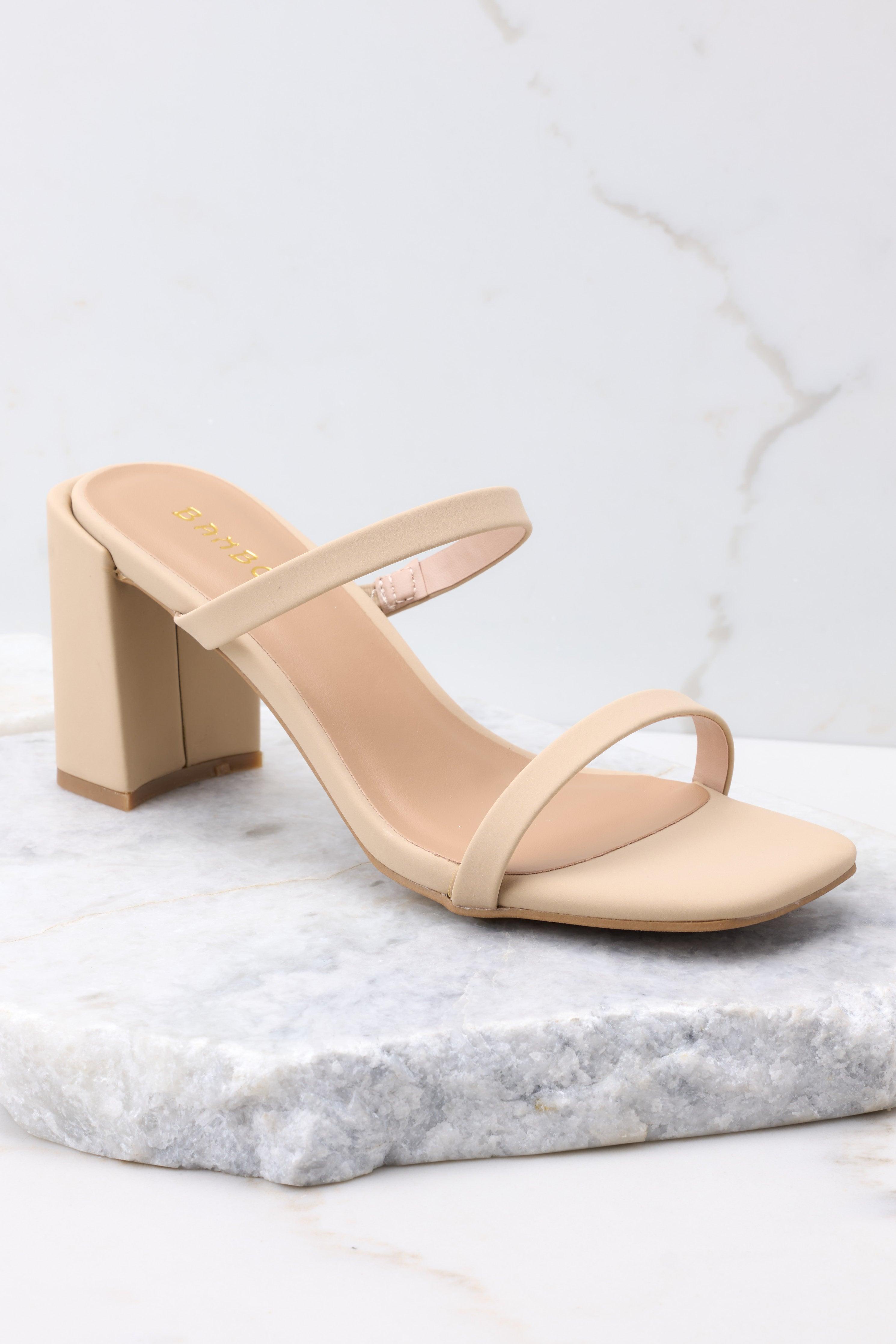 Wait Here Beige High Heel Sandals Product Image