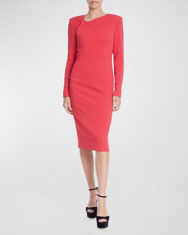 Long-Sleeve Twist-Front Sheath Dress Product Image