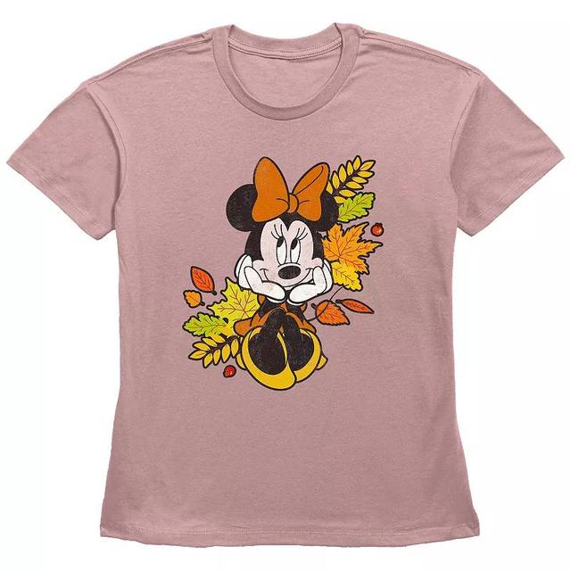 Disneys Minnie Mouse Juniors Autumn Leaves Graphic Tee, Womens Product Image