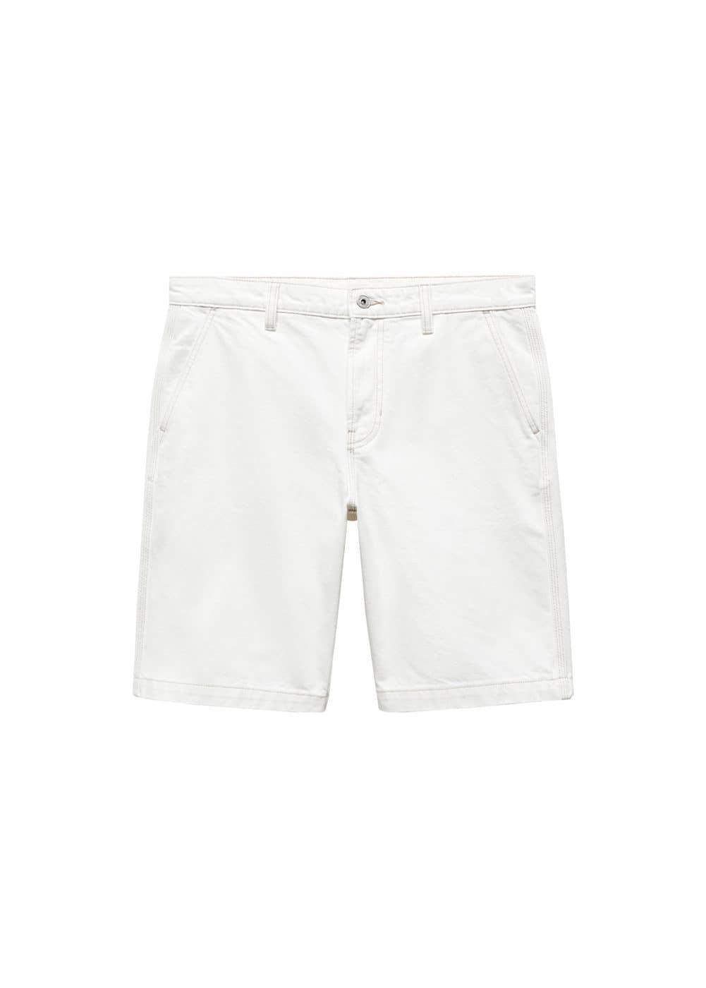 MANGO MAN - Cotton denim Bermuda shorts off whiteMen Product Image