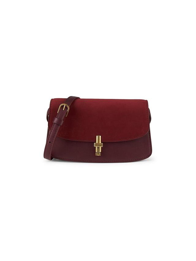 Womens Sofia Suede & Leather Shoulder Bag Product Image