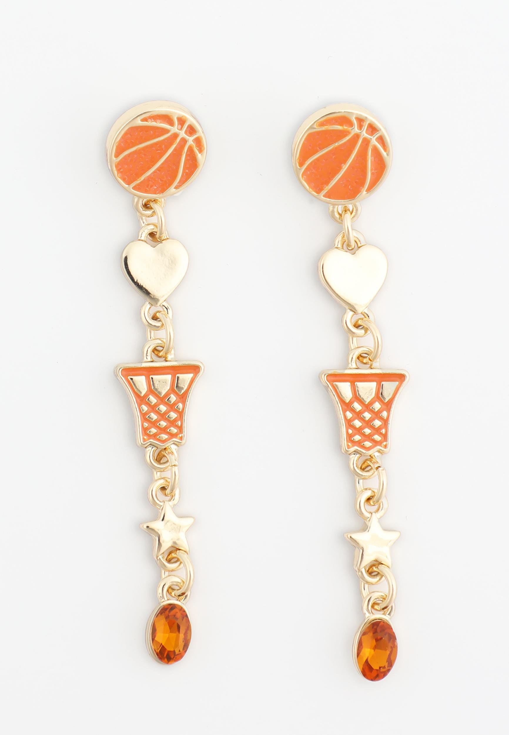 Maurices Womens Basketball Drop Earrings Orange Size O/s Product Image