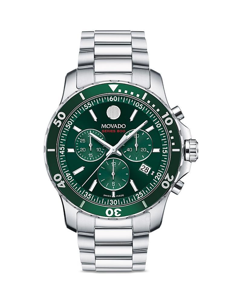 Men's Movado Series 800 Chronograph Watch with Green Dial (Model: 2600179) Product Image