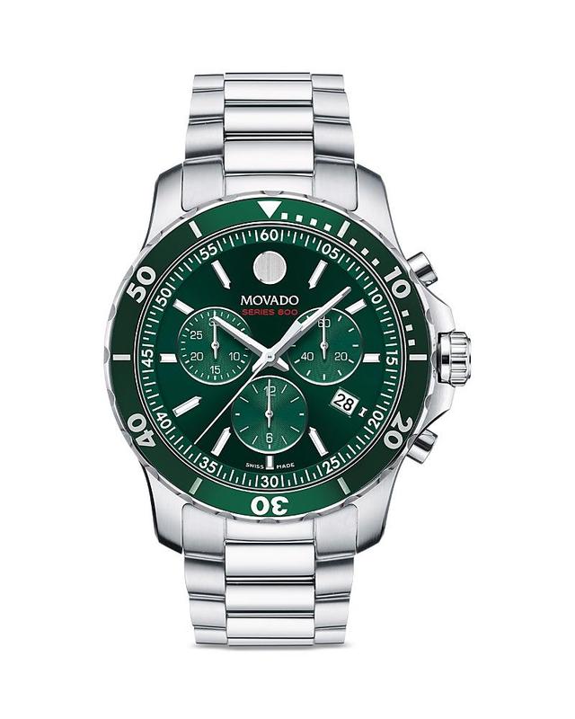 Men's Movado Series 800 Chronograph Watch with Green Dial (Model: 2600179) Product Image