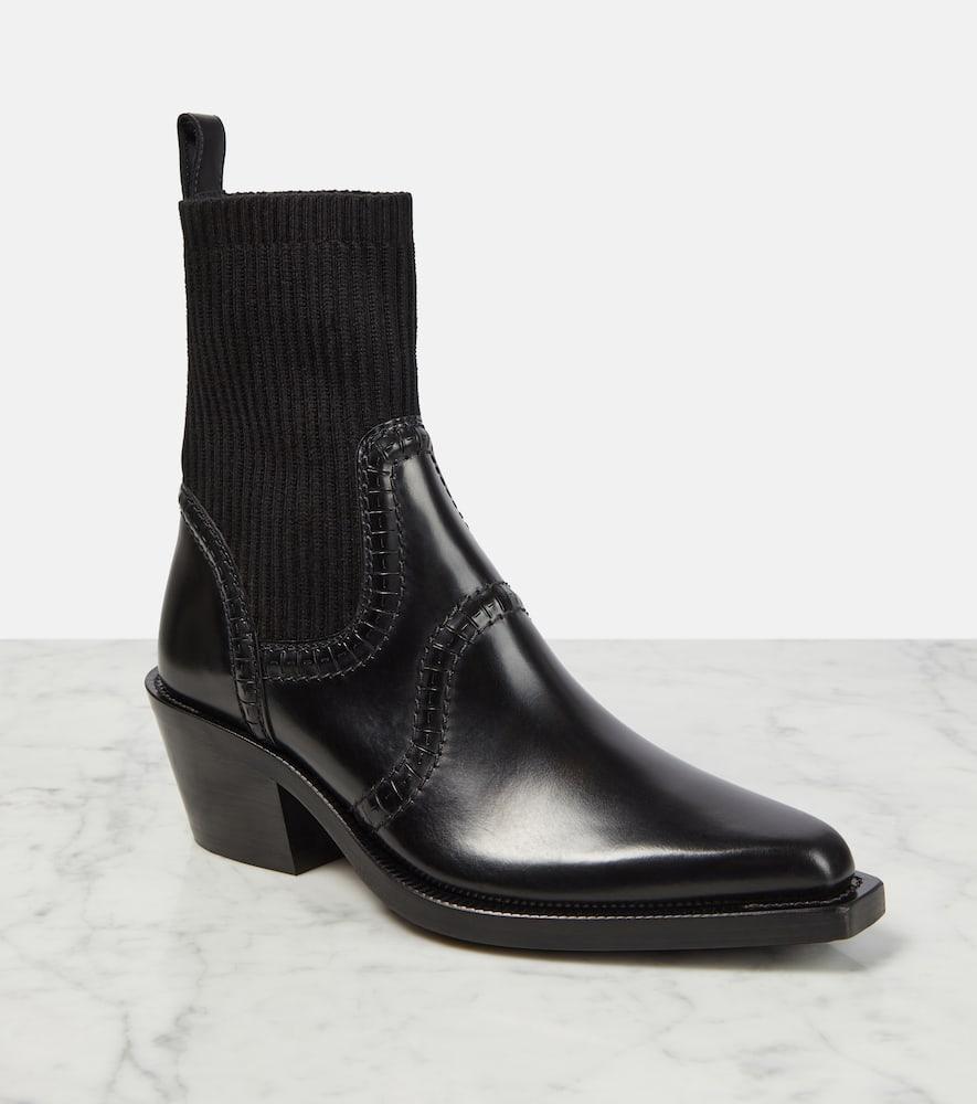 Nellie Leather Ankle Boots In Black Product Image