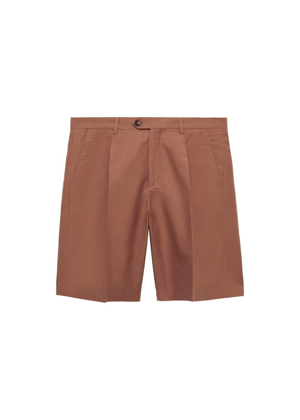 MANGO MAN - Bermuda cotton linen suit bermuda shorts burnt orangeMen Product Image