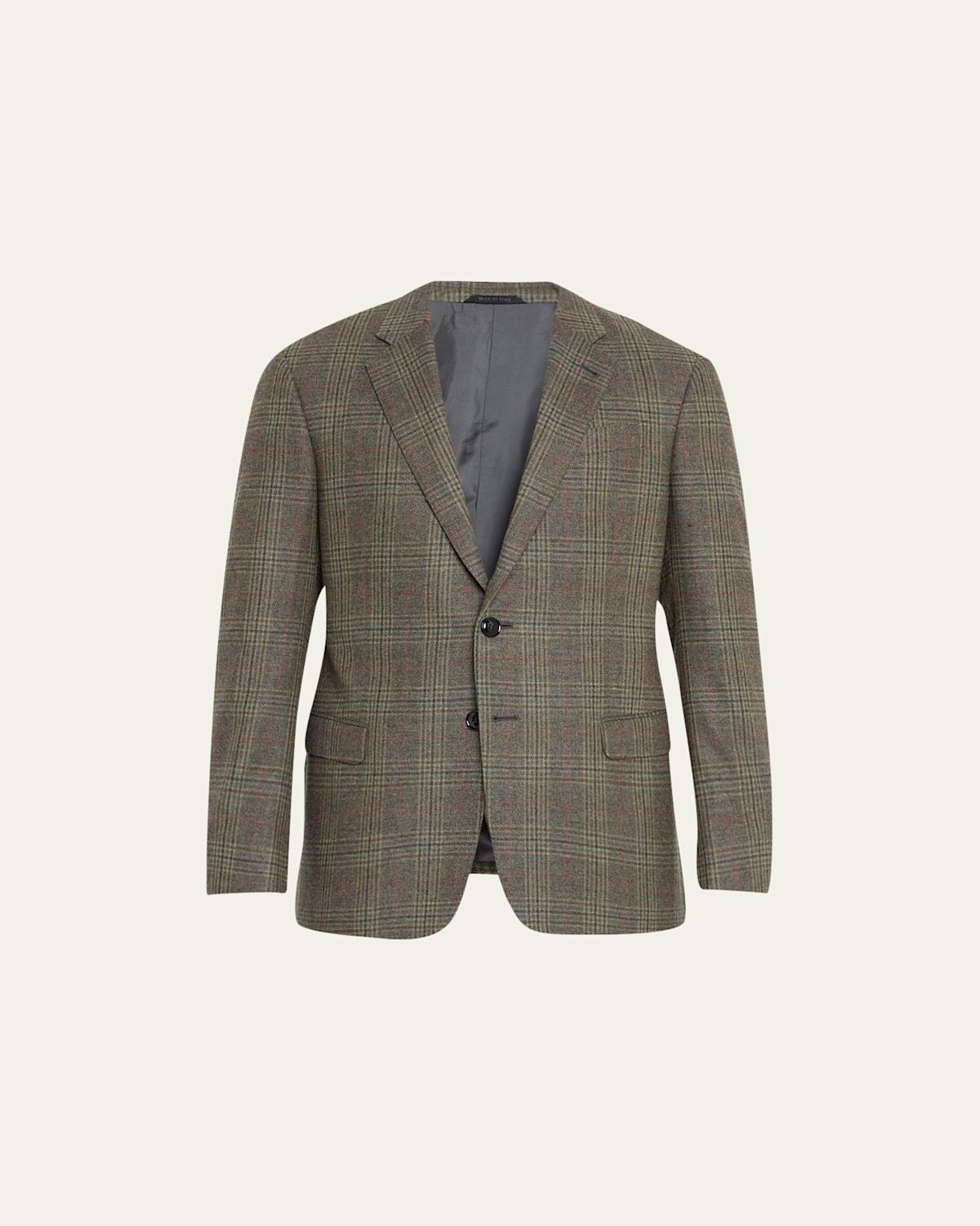 Mens Plaid Wool-Cashmere Sport Coat Product Image