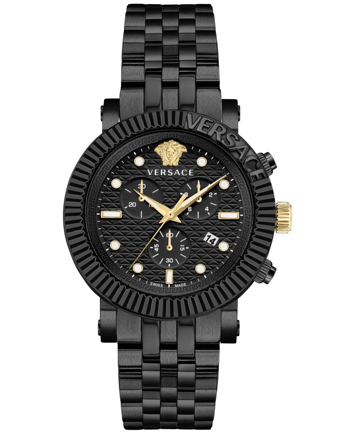 Versace Mens Swiss Chronograph V-Chrono Two-Tone Bracelet Watch 45mm Product Image