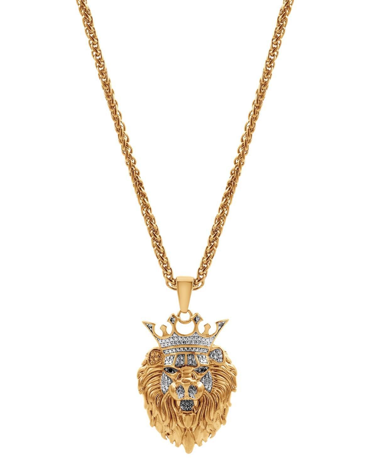 Blackjack Mens Cubic Zirconia Lion King Head 24 Pendant Necklace Product Image