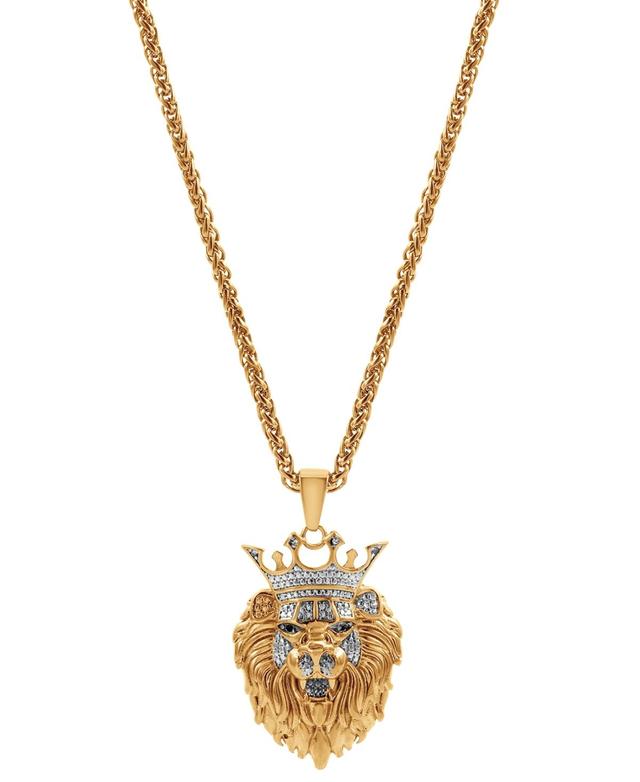 Blackjack Mens Cubic Zirconia Lion King Head 24 Pendant Necklace Product Image