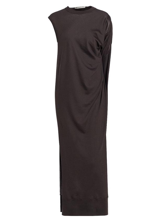 Womens Draped Wool Midi-Dress Product Image