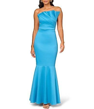 Aidan Mattox Stretch Mikado Strapless Sleeveless Mermaid Gown Product Image