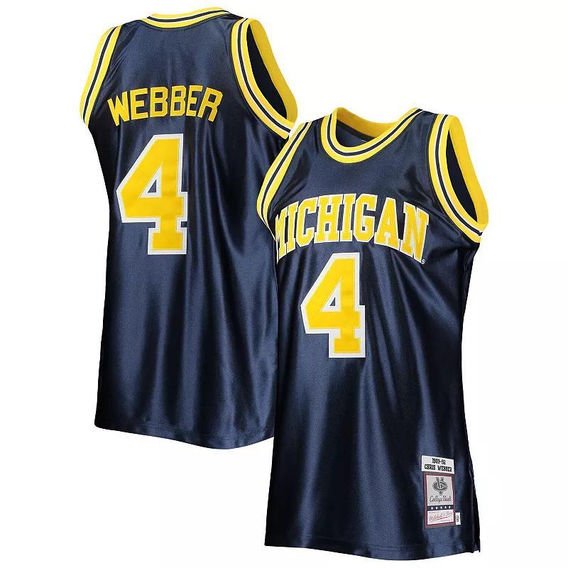 Mens Mitchell & Ness Chris Webber Michigan Wolverines 1991/92 Authentic Throwback College Jersey Blue Product Image