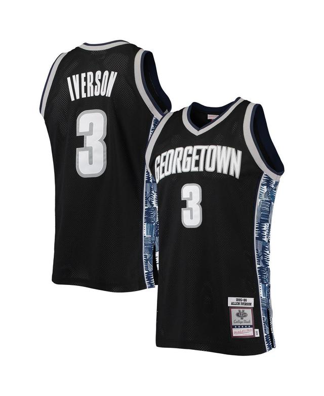 Mens Mitchell & Ness Allen Iverson Black Georgetown Hoyas 1995/96 Authentic Throwback Jersey Product Image