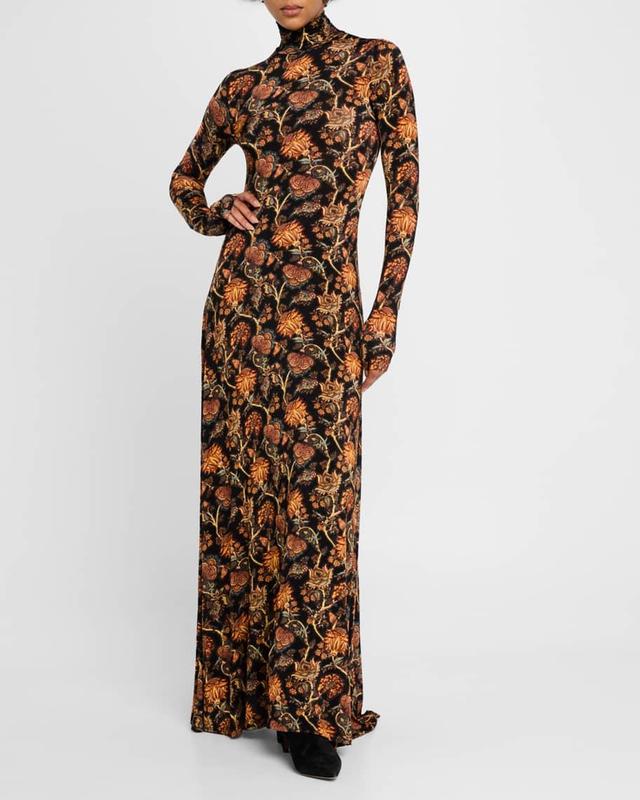 Amari Printed Turtleneck Maxi Dress Product Image