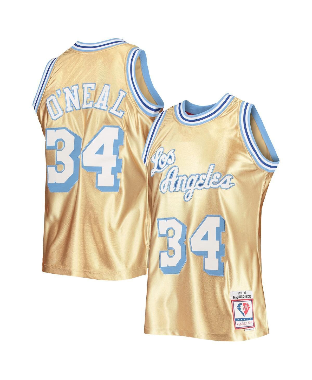 Mens Mitchell & Ness Shaquille ONeal Los Angeles Lakers 75th Anniversary 1996/97 Hardwood Classics Swingman Jersey Product Image