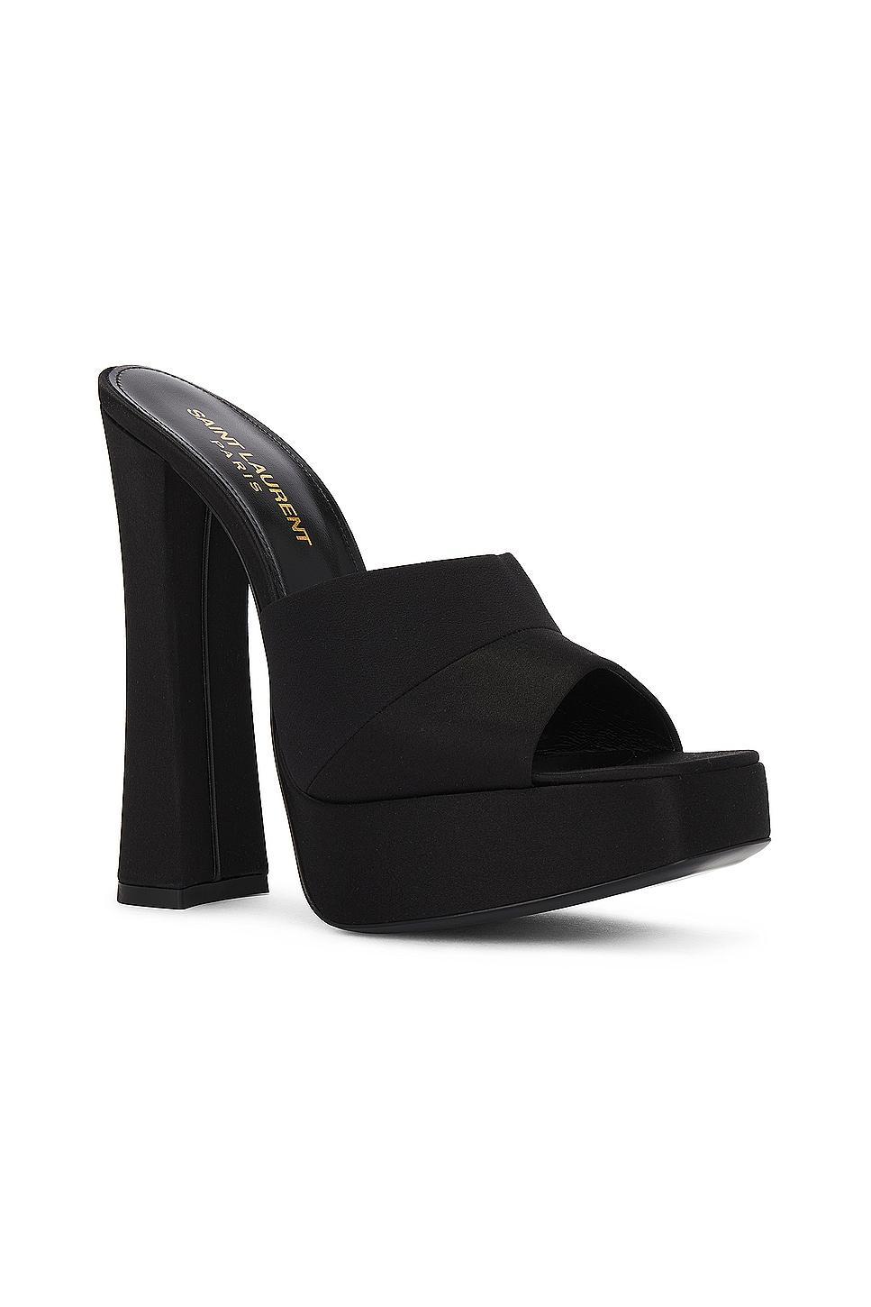 Saint Laurent Boogie Platform Mule Sandal in Black Product Image