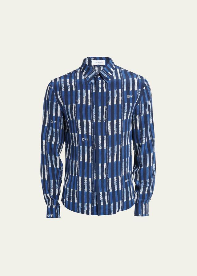 Mens Patterned Silk Sport Shirt Product Image