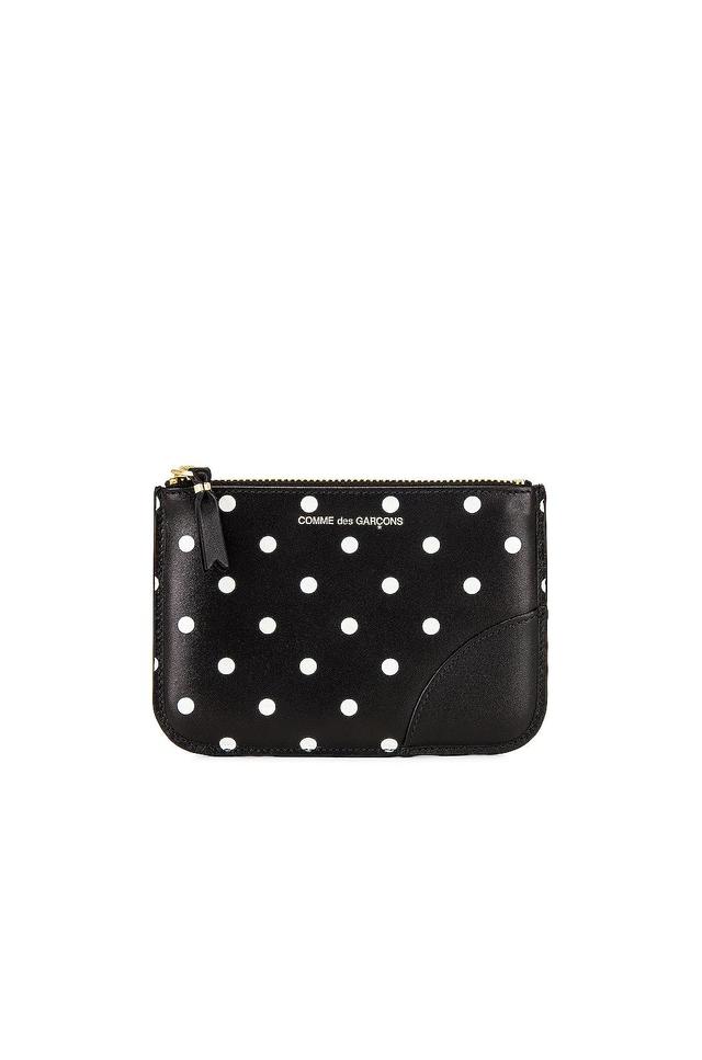 COMME des GARCONS Dots Printed Leather Zip Wallet Black.. Product Image