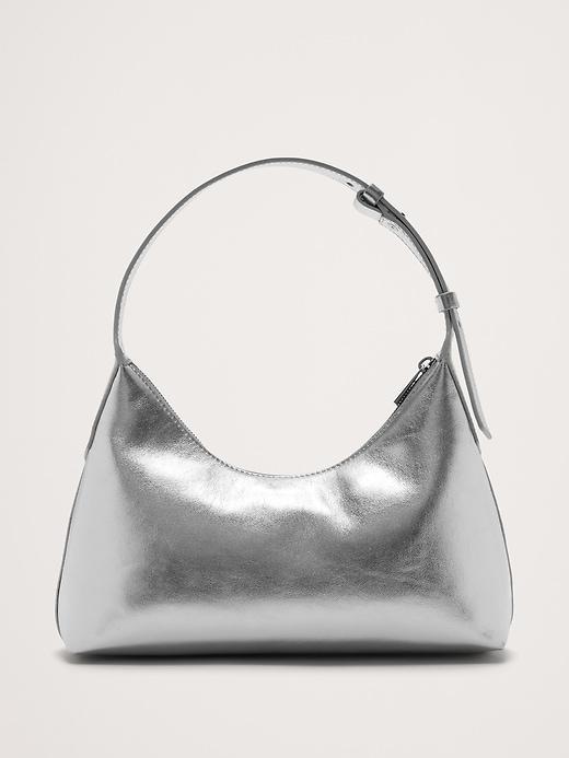 Metallic Leather Crescent Shoulder Bag Product Image