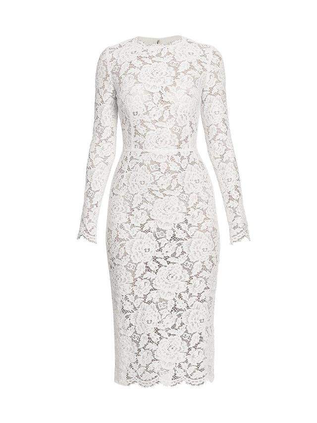 Womens Floral-Lace Long-Sleeve Dress Product Image