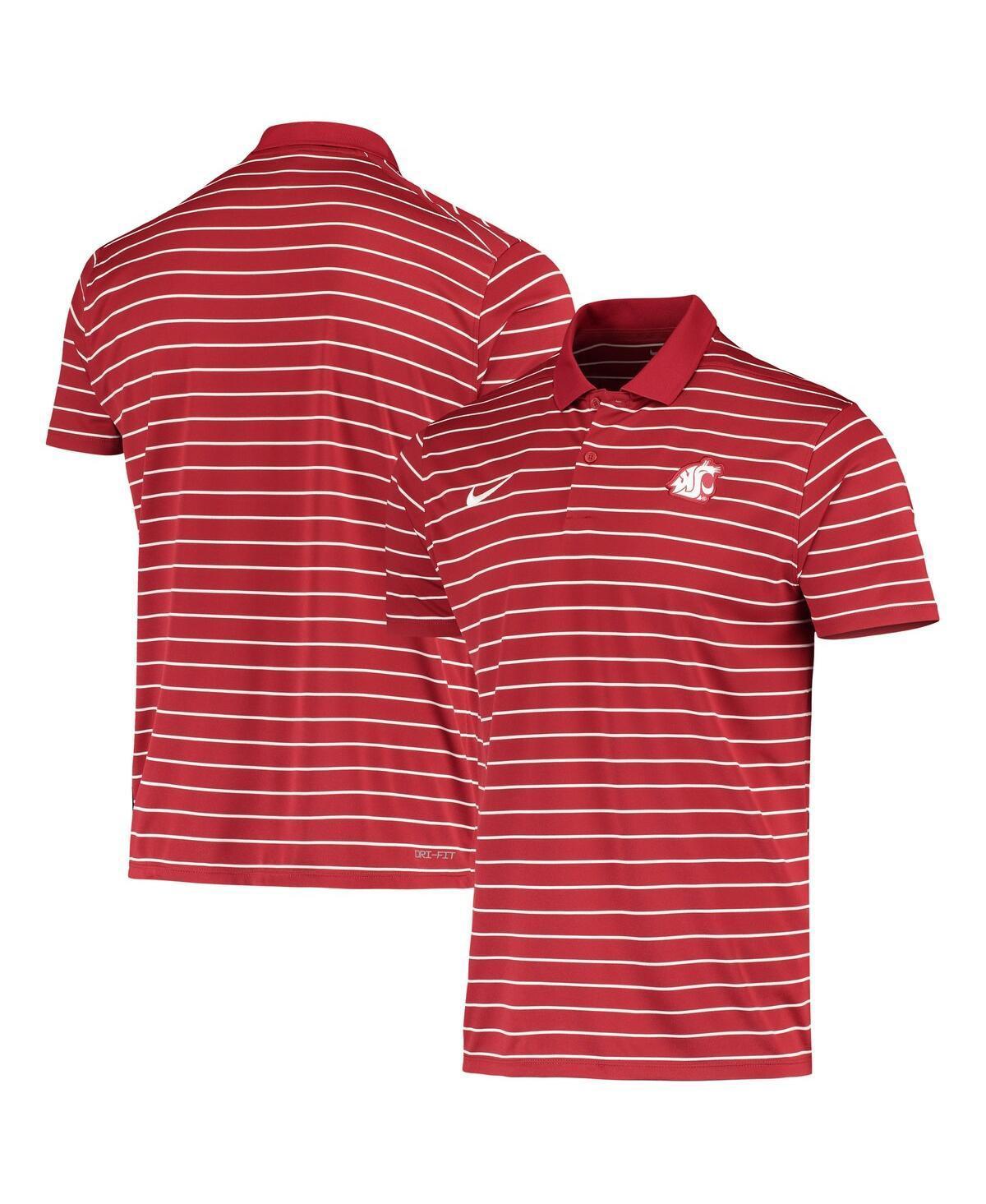 Mens Nike Crimson Washington State Cougars Victory Stripe Performance Polo Product Image