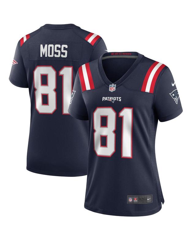 Womens Nike Randy Moss New England Patriots Game Retired Player Jersey Blue Product Image