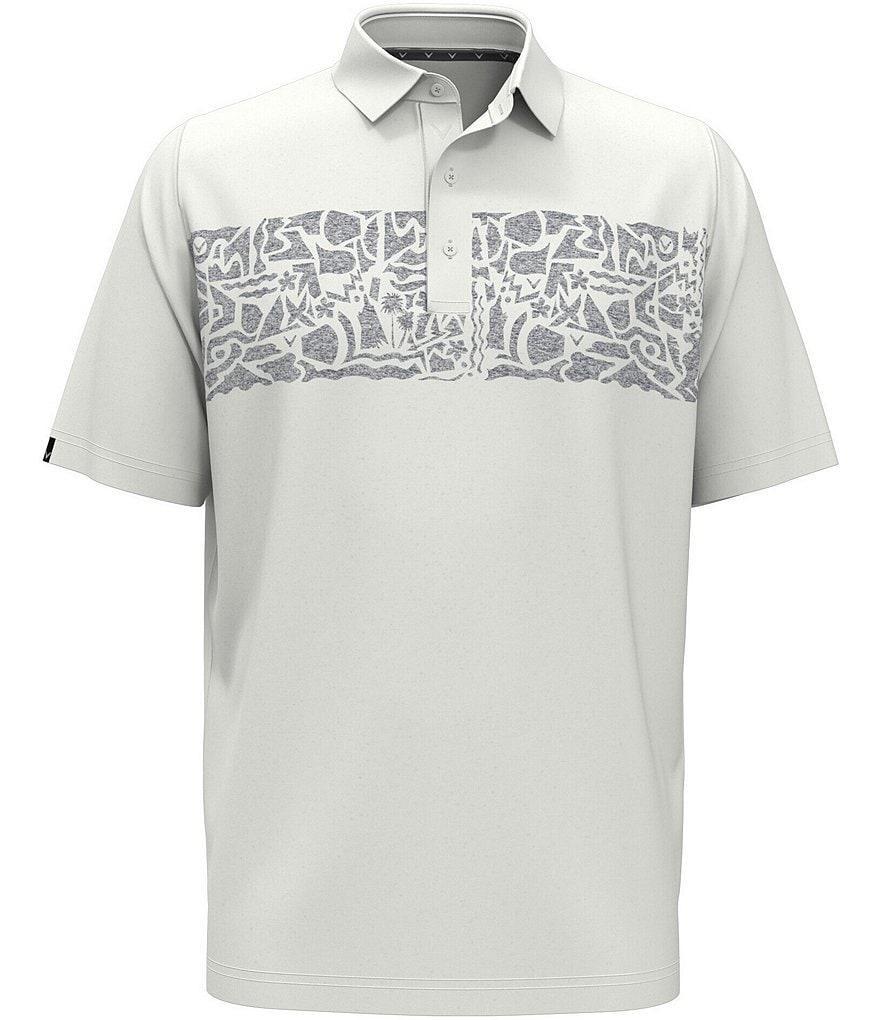 Callaway Short Sleeve Coastal Outline Print Golf Polo Shirt Product Image