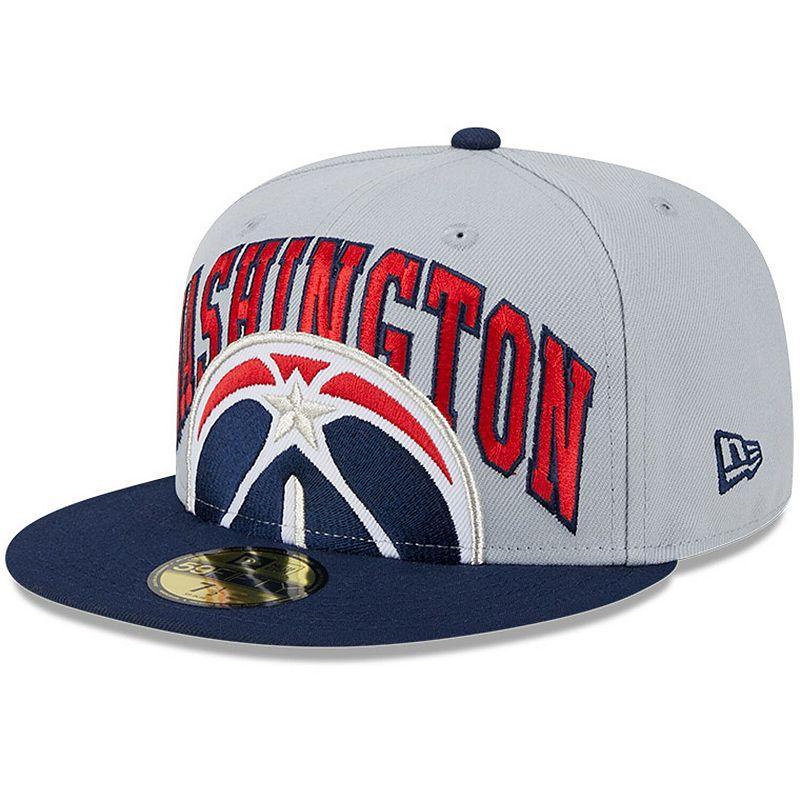 Mens New Era Gray/Navy Washington Wizards Tip-Off Two-Tone 59FIFTY Fitted Hat Product Image