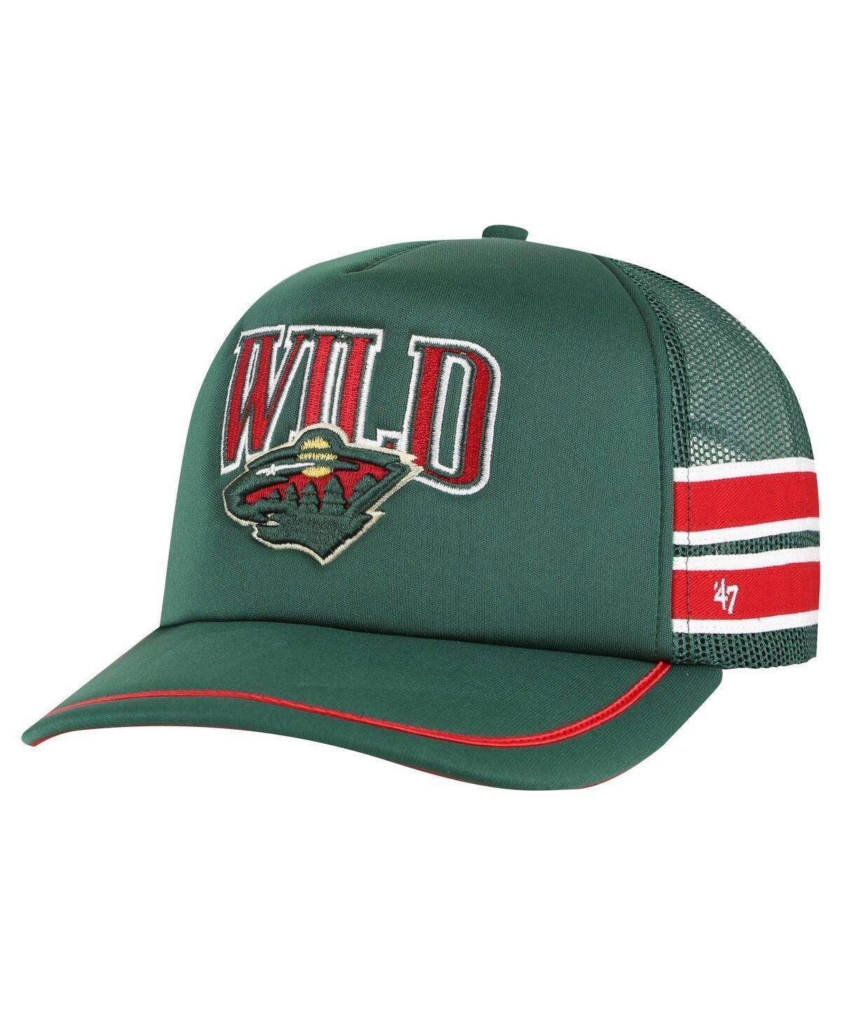 Mens 47 Minnesota Wild Sideband Stripes Trucker Snapback Hat Product Image