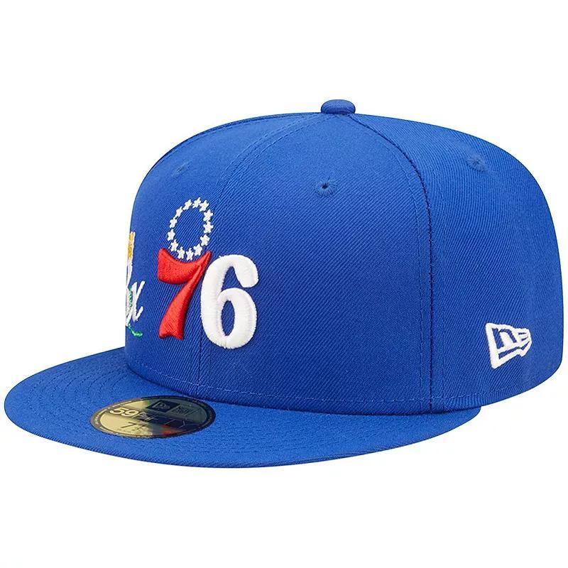 Mens New Era Royal Philadelphia 76ers 3x NBA Finals Champions Crown 59FIFTY Fitted Hat Product Image