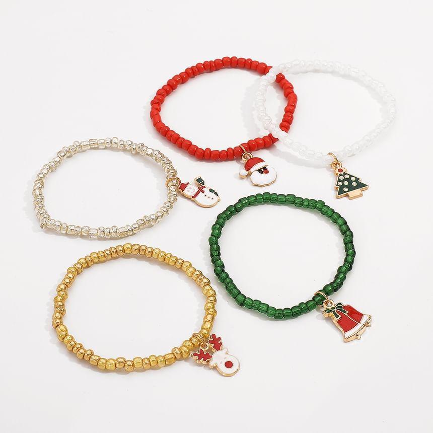 Set of 5: Christmas Beaded Bracelet Product Image