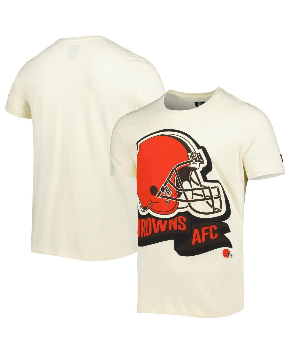 Mens New Era Cream Cleveland Browns Sideline Chrome T-Shirt Product Image