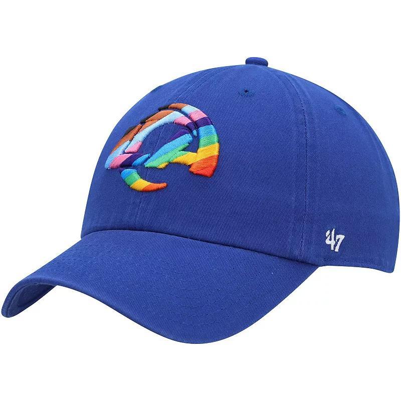 Mens 47 Brand Royal Los Angeles Rams Pride Clean Up Adjustable Hat Product Image