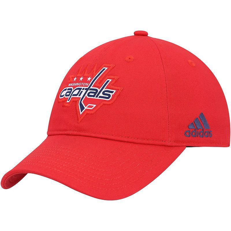 Mens adidas Red Washington Capitals Primary Logo Slouch Adjustable Hat Product Image