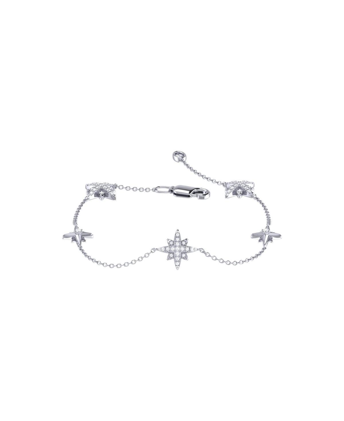 LuvMyJewelry Starry Lane North Star Design Silver Diamond Women Bracelet Product Image