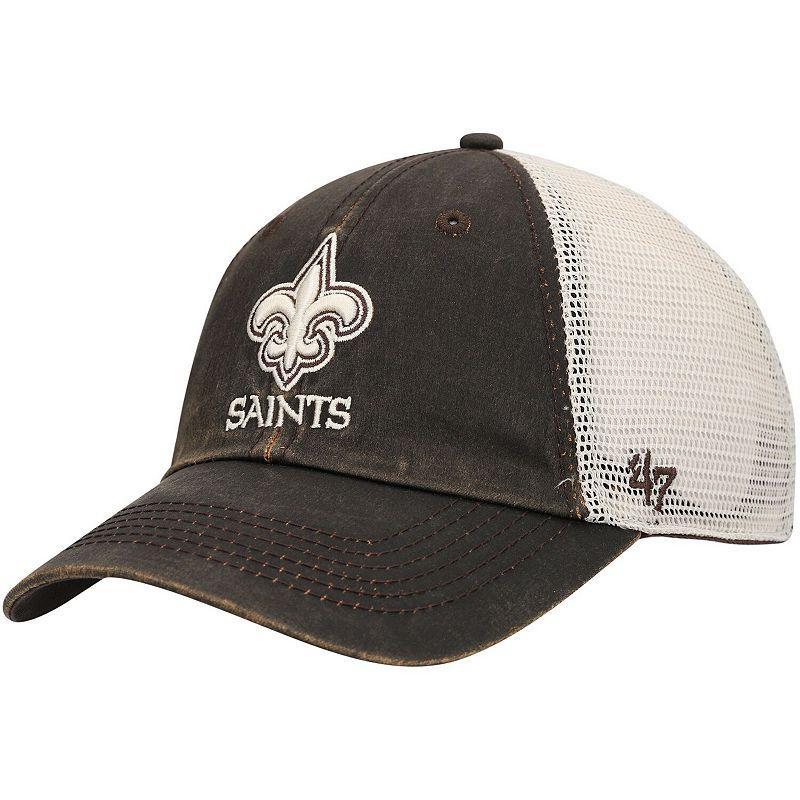 Mens 47 /Natural Pittsburgh Steelers Oil Cloth Trucker Clean Up Adjustable Hat Product Image