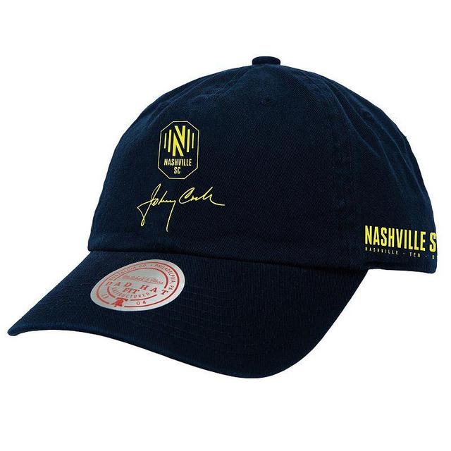 Mens Mitchell & Ness Navy Nashville SC x Johnny Cash Adjustable Dad Hat, Mls Blue Product Image