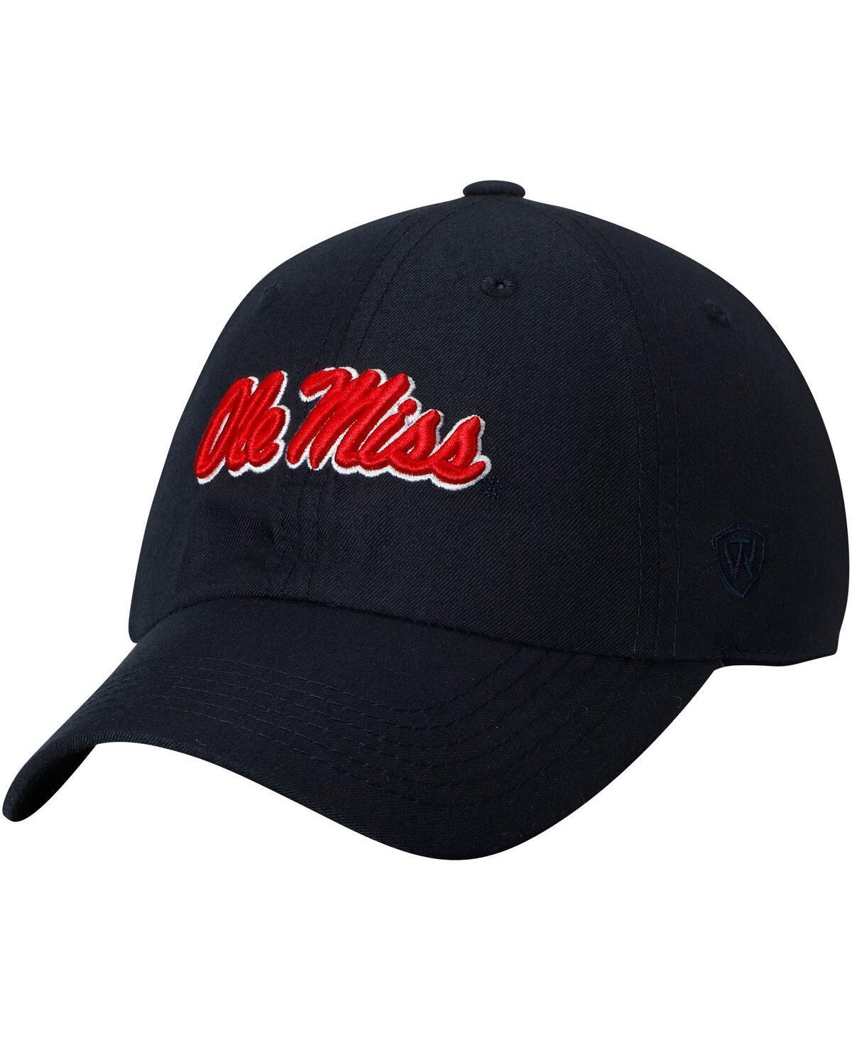 Mens Navy Ole Miss Rebels Staple Adjustable Hat Product Image