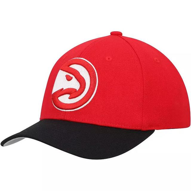 Mens Mitchell & Ness Red/Black Atlanta Hawks MVP Team Two-Tone 2.0 Stretch-Snapback Hat Product Image