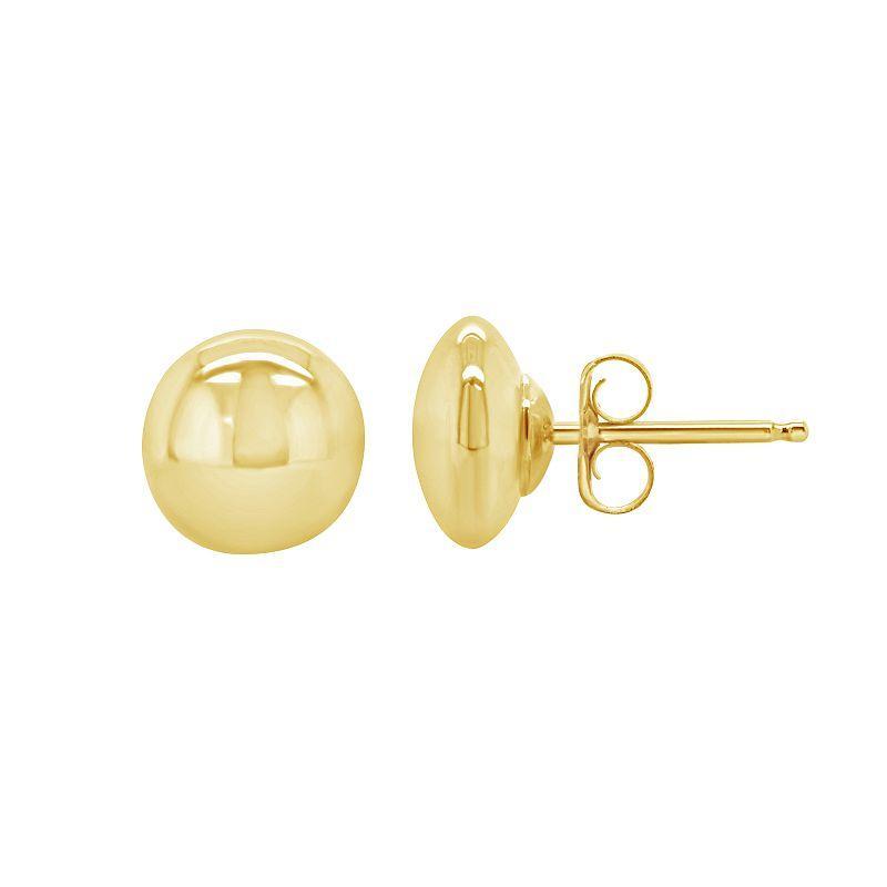 14K Rose Gold 6mm High Polish Button Ball Earrings, Womens, Yellow Product Image