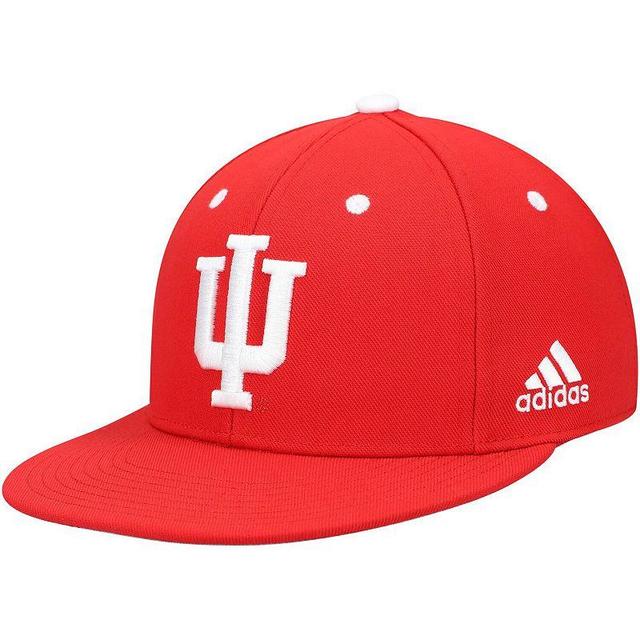 Mens adidas Indiana Hoosiers Crimson On-Field Baseball Fitted Hat Product Image