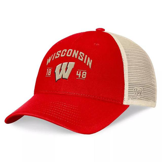 Mens Top of the World Wisconsin Badgers Heritage Waylon Trucker Adjustable Hat Product Image