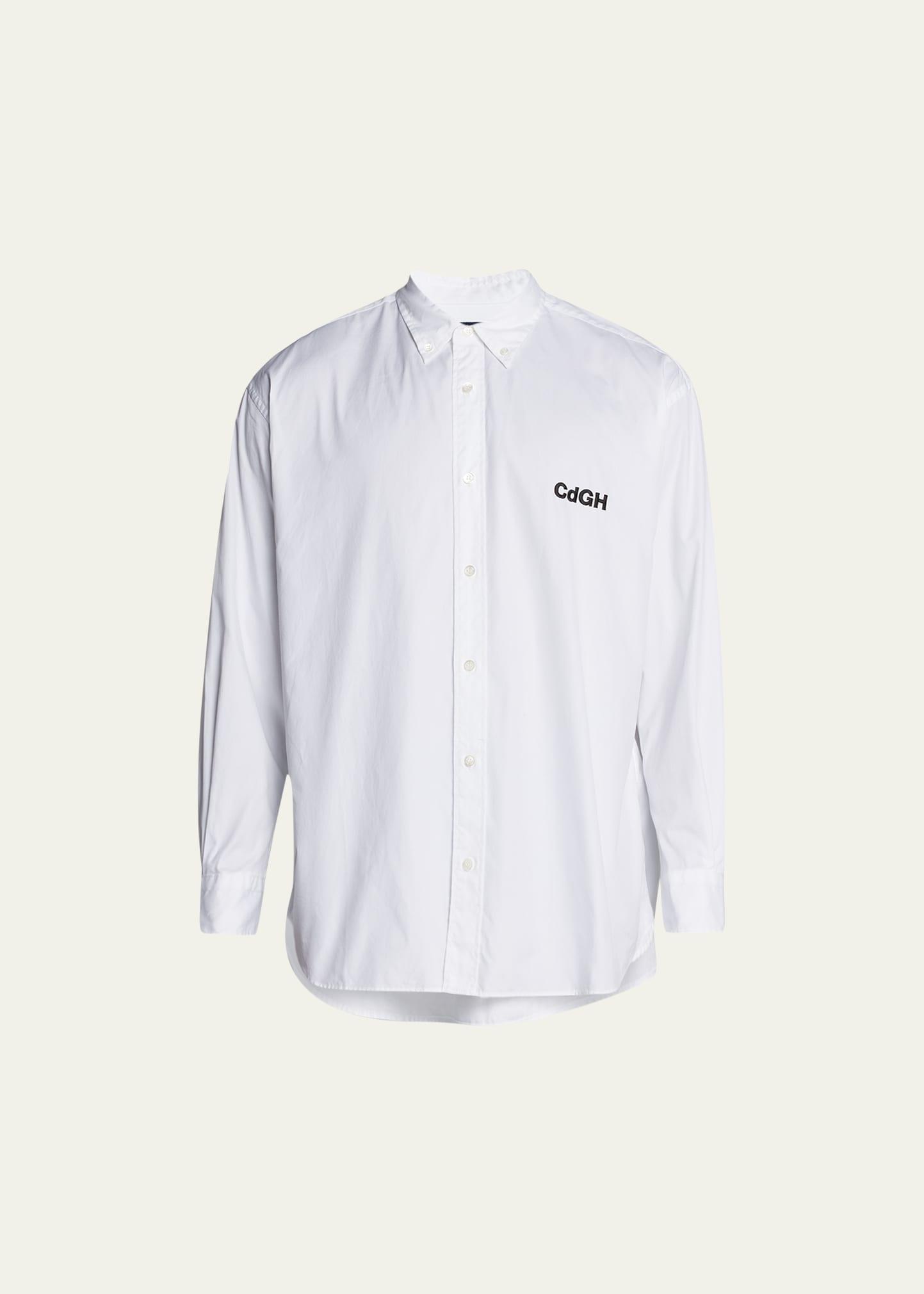 Mens Embroidered Logo Oxford Dress Shirt Product Image